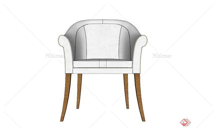 现代白色沙发椅设计SU模型