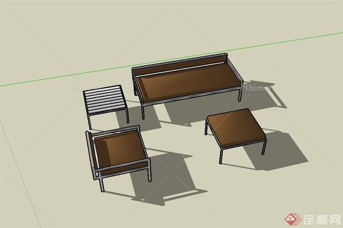 室内简约桌椅设计SU模型