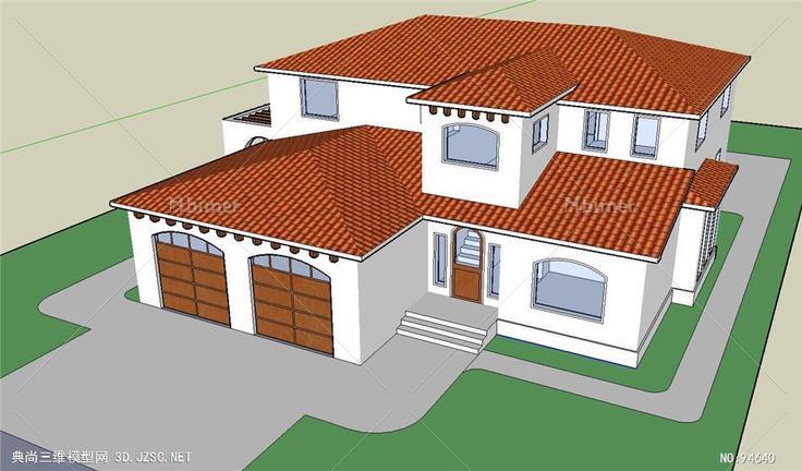 地中海风格房子的SU模型