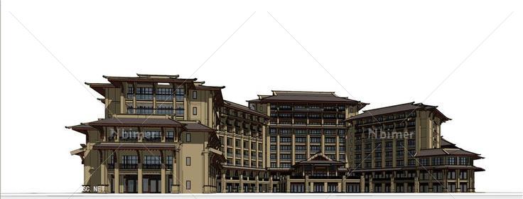 东南亚风格酒店111su模型