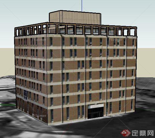 一栋7层办公楼建筑设计su模型