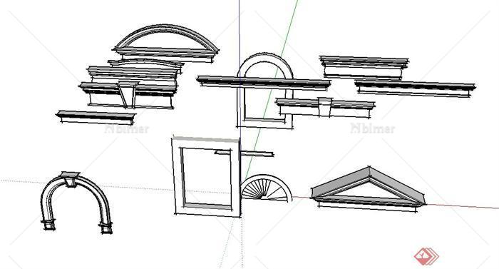 建筑构件窗套设计SU模型