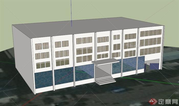 四层办公建筑设计SU模型