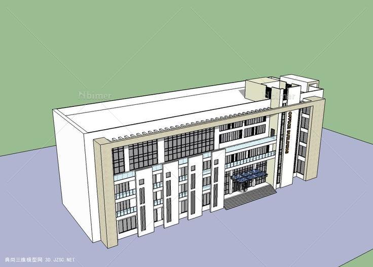 建模423 低层办公楼su模型