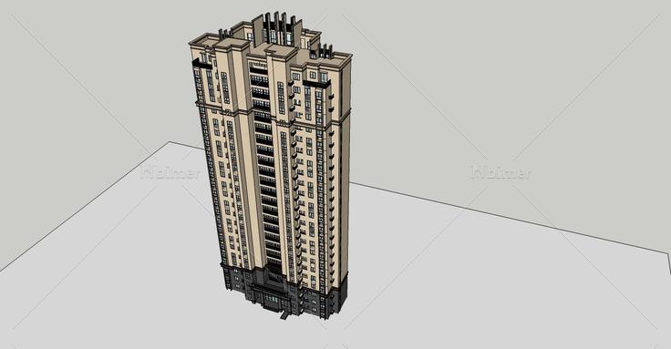新古典风格高层住宅(73455)su模型下载