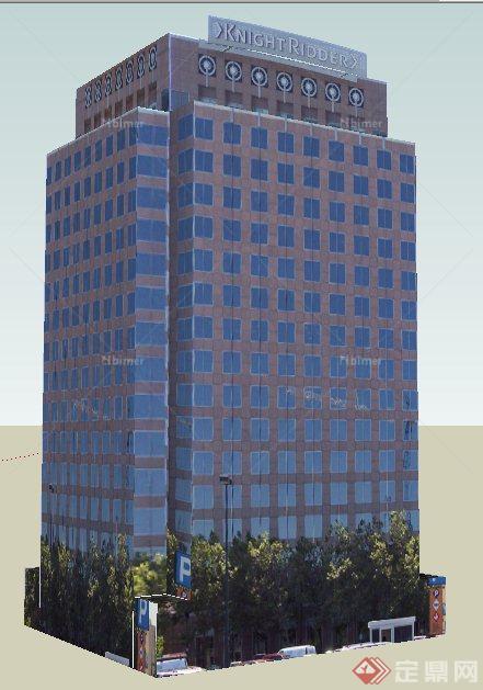 独栋高层商务楼建筑设计su模型