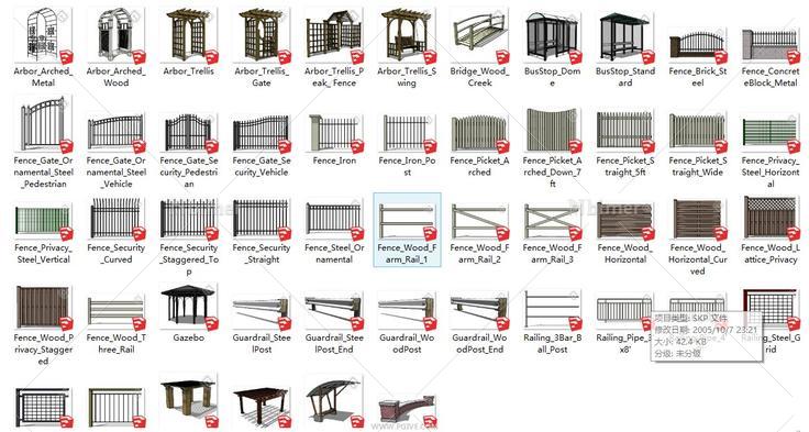 50个栅栏sketchup模型