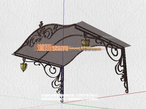 一组室外景观精品亭子廊架提供SketchUp模型下载