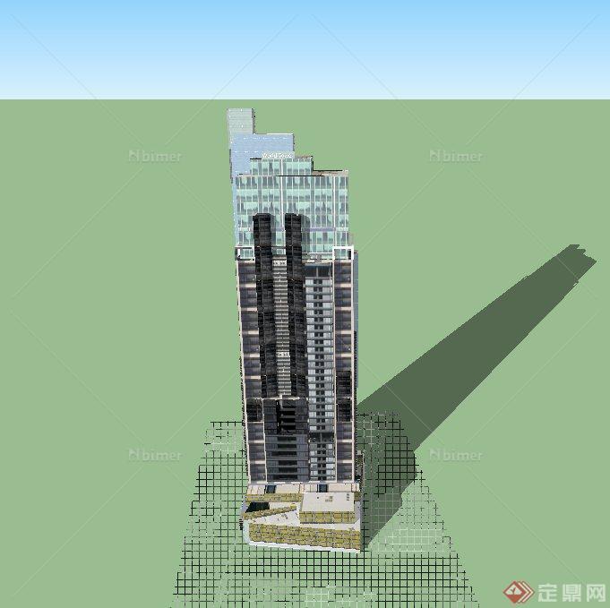 某欧式风格超高层办公建筑设计SU模型