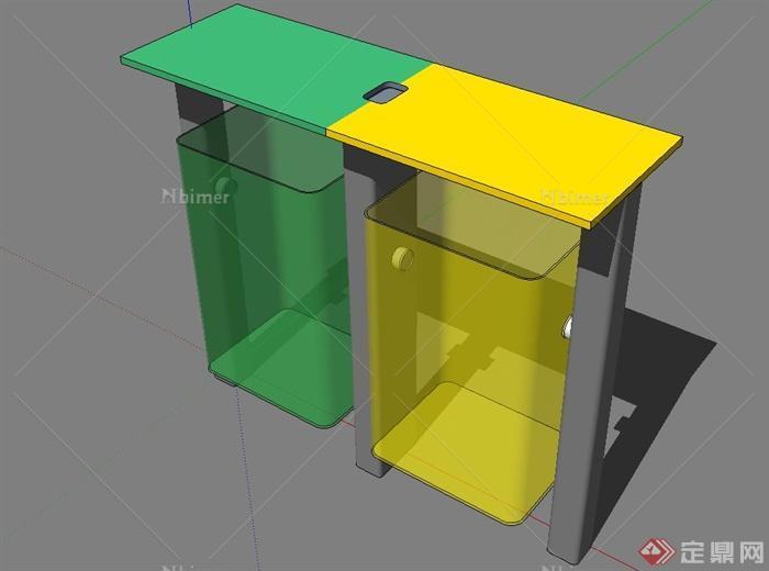某现代环保垃圾桶设计su模型