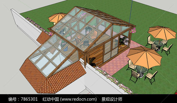 现代阳光房建筑草图大师SU模型