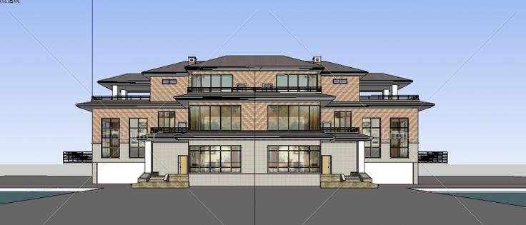 双拼别墅建筑设计方案带SketchUp模型下载分享