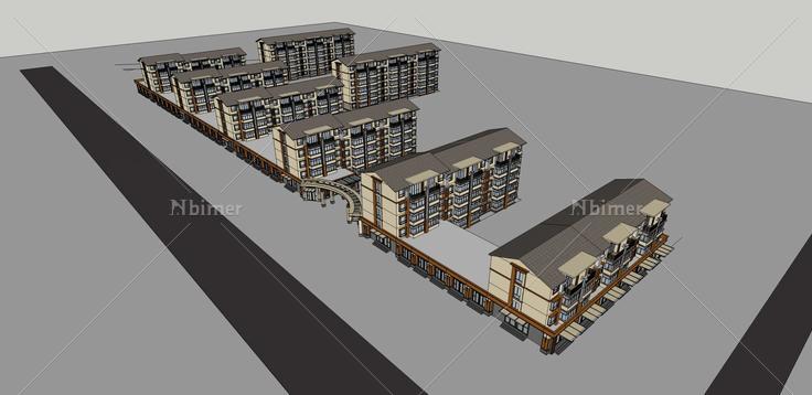 新古典风格商业住宅小区(33674)su模型下载