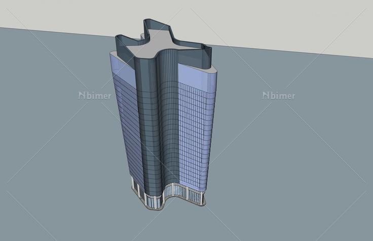 现代高层办公楼(40616)su模型下载