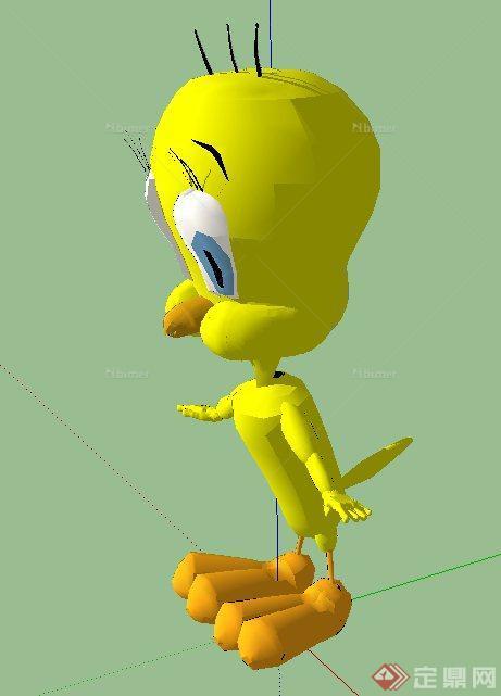 3D动漫小黄鸭设计SU模型