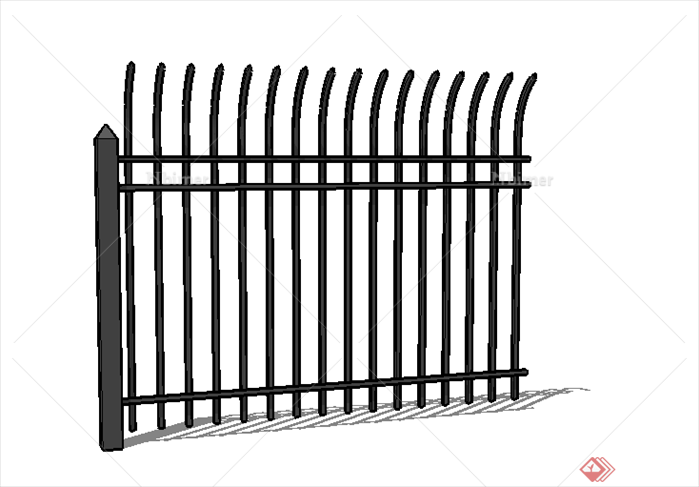 某现代风格园林栏杆围墙设计SU模型