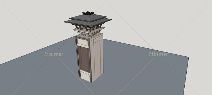 中式景观塔(73728)su模型下载