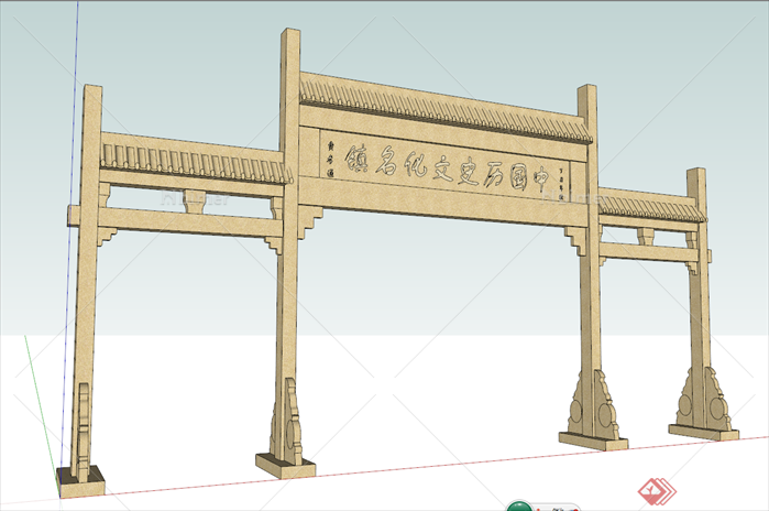 一个中式牌坊SU设计模型[原创]