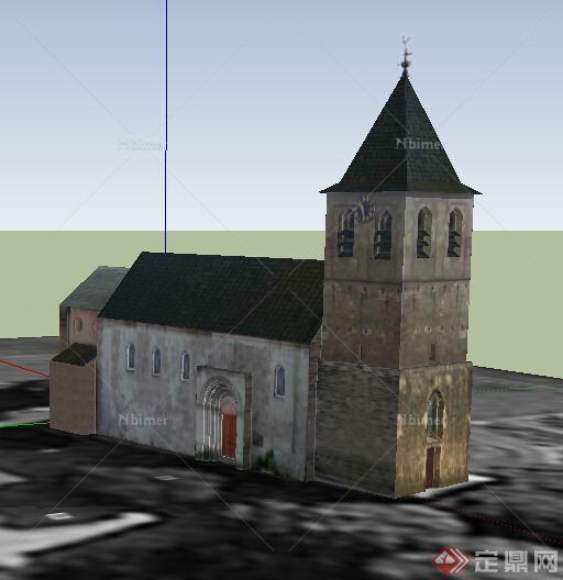 某欧式风格教堂建筑设计方案su模型