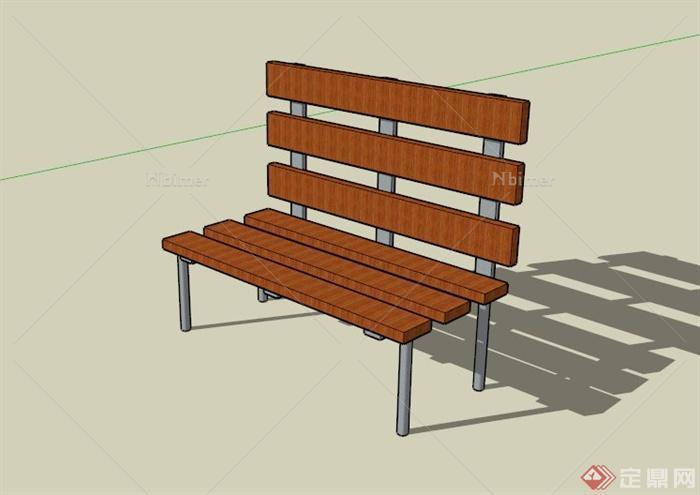 某现代户外公园长椅设计SU模型[原创]