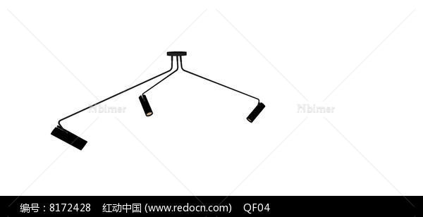 黑色简易吊灯模型