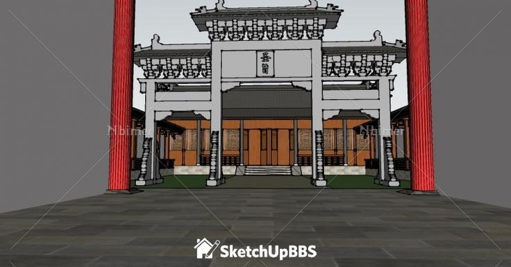 中式古典园林设计方案提供SketchUp模型下载分享