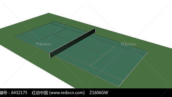 简约网球场模型