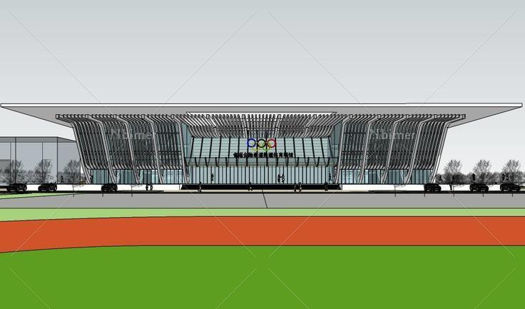 现代体育馆建筑su模型(140147)su模型下载