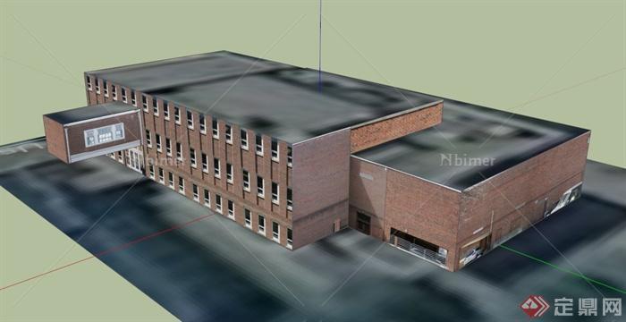 外国某图书馆建筑设计SU模型