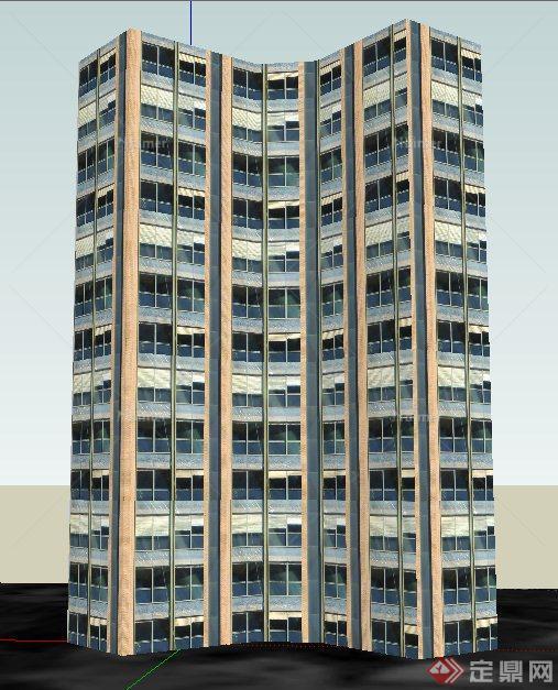 现代小高层写字楼办公建筑设计su模型