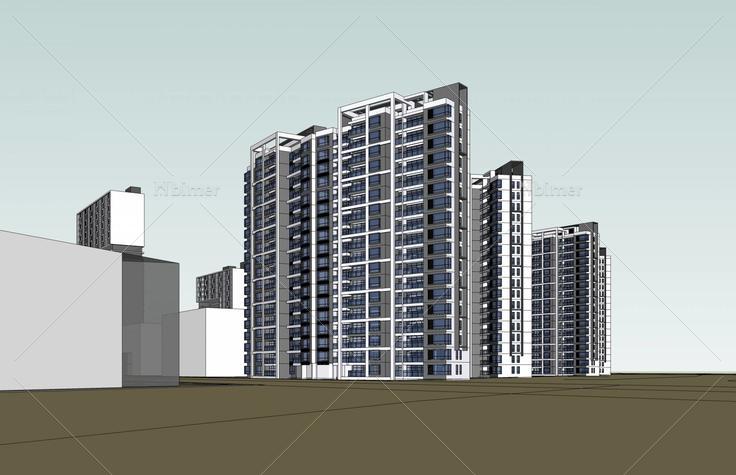 现代城市综合体(53695)su模型下载