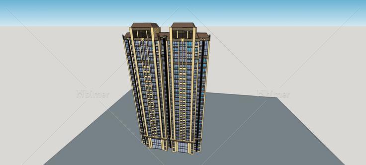 新古典风格高层住宅公寓(75473)su模型下载