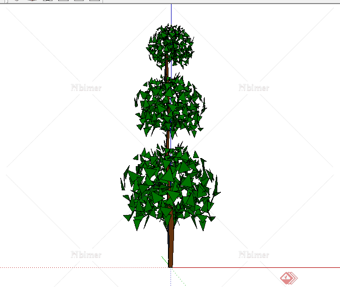 某现代园林植物景观SU模型素材