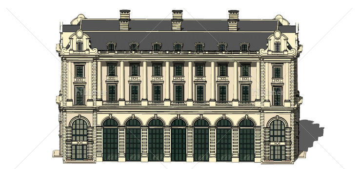 SketchUp办公建筑模型93