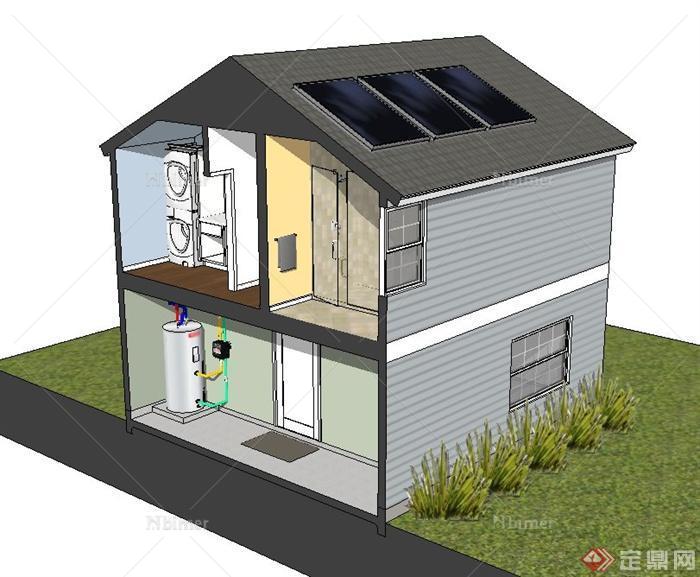 某太阳能生态建筑设计SU模型