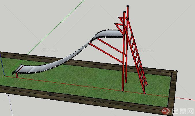 园林景观滑梯设计SU模型