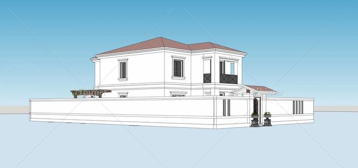 简欧风格独栋别墅(70078)su模型下载