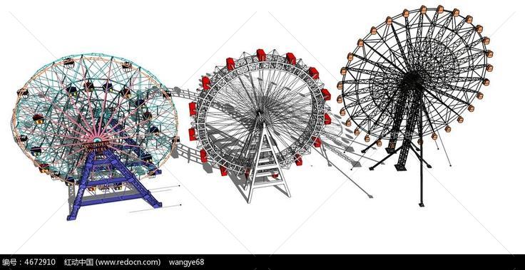 摩天轮skp模型