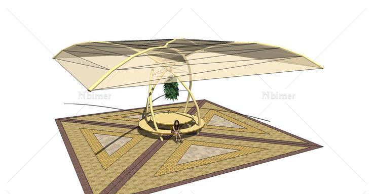 景观廊架精模4(106612)su模型下载