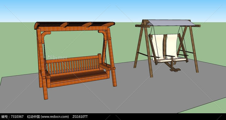 休闲秋千吊椅的SU模型