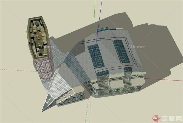 某欧式多层教堂综合建筑设计SU模型