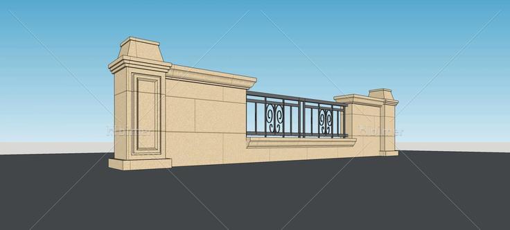 围墙护栏(73994)su模型下载