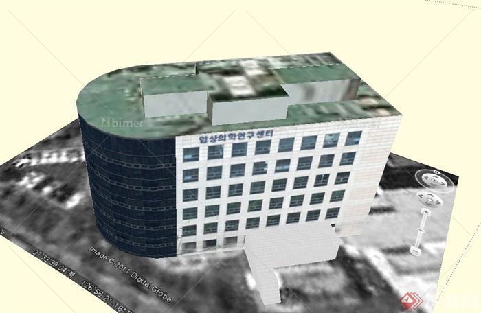 某现代韩式股份公司建筑设计SU模型