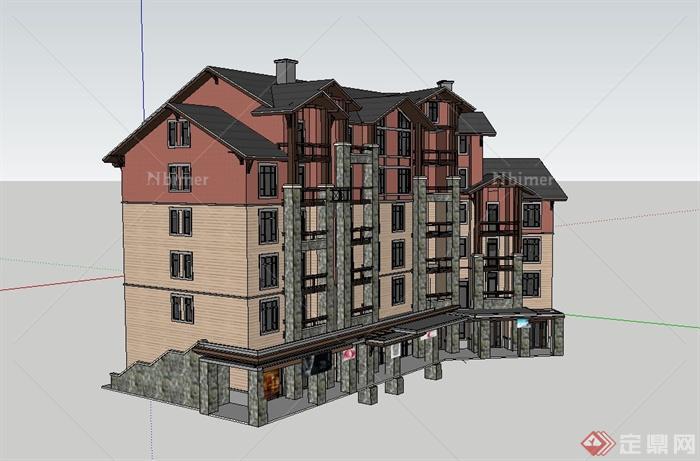 北欧风格住宅建筑设su模型