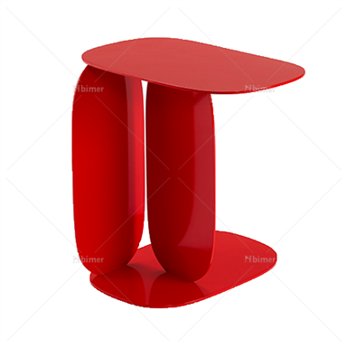 红色现代金属桌