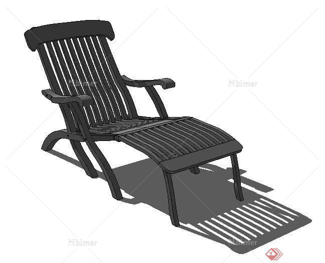 木质躺椅座椅su模型[原创]