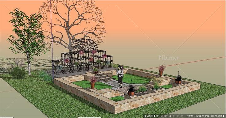 原创上海植物园sketchup模型2