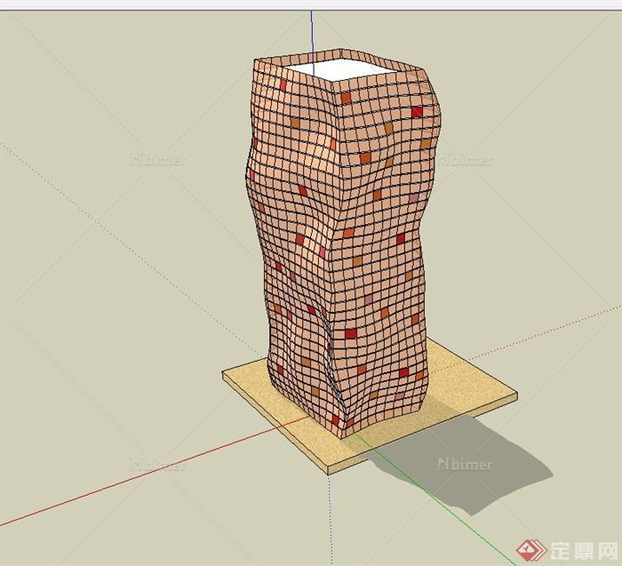 现代风格详细精致高层办公建筑大楼设计su模型[原