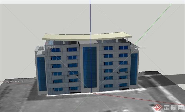 某六层现代神龙集团建筑设计SU模型