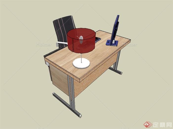 现代简约风格室内办公桌椅设计su模型